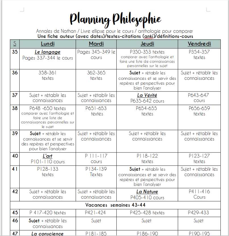 PlanningPhilo bac en candidat libre